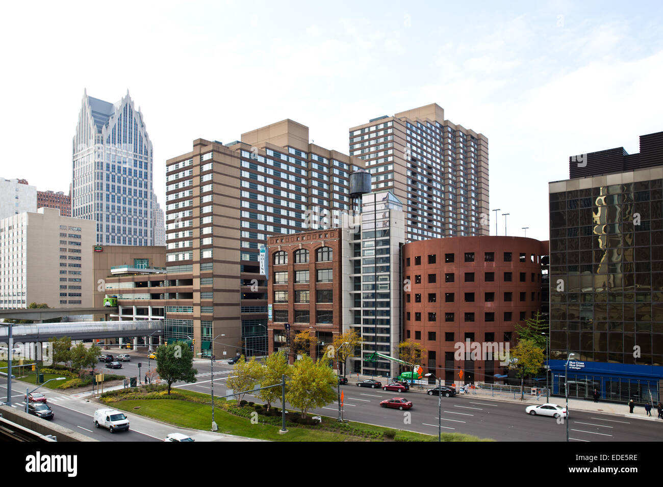 Le centre-ville de Detroit, Michigan, USA. Le 24 octobre 2014. Banque D'Images