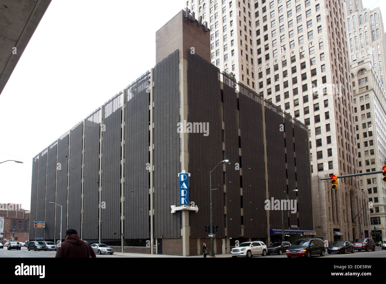 Le centre-ville de Detroit, Michigan, USA. Le 24 octobre 2014. Banque D'Images