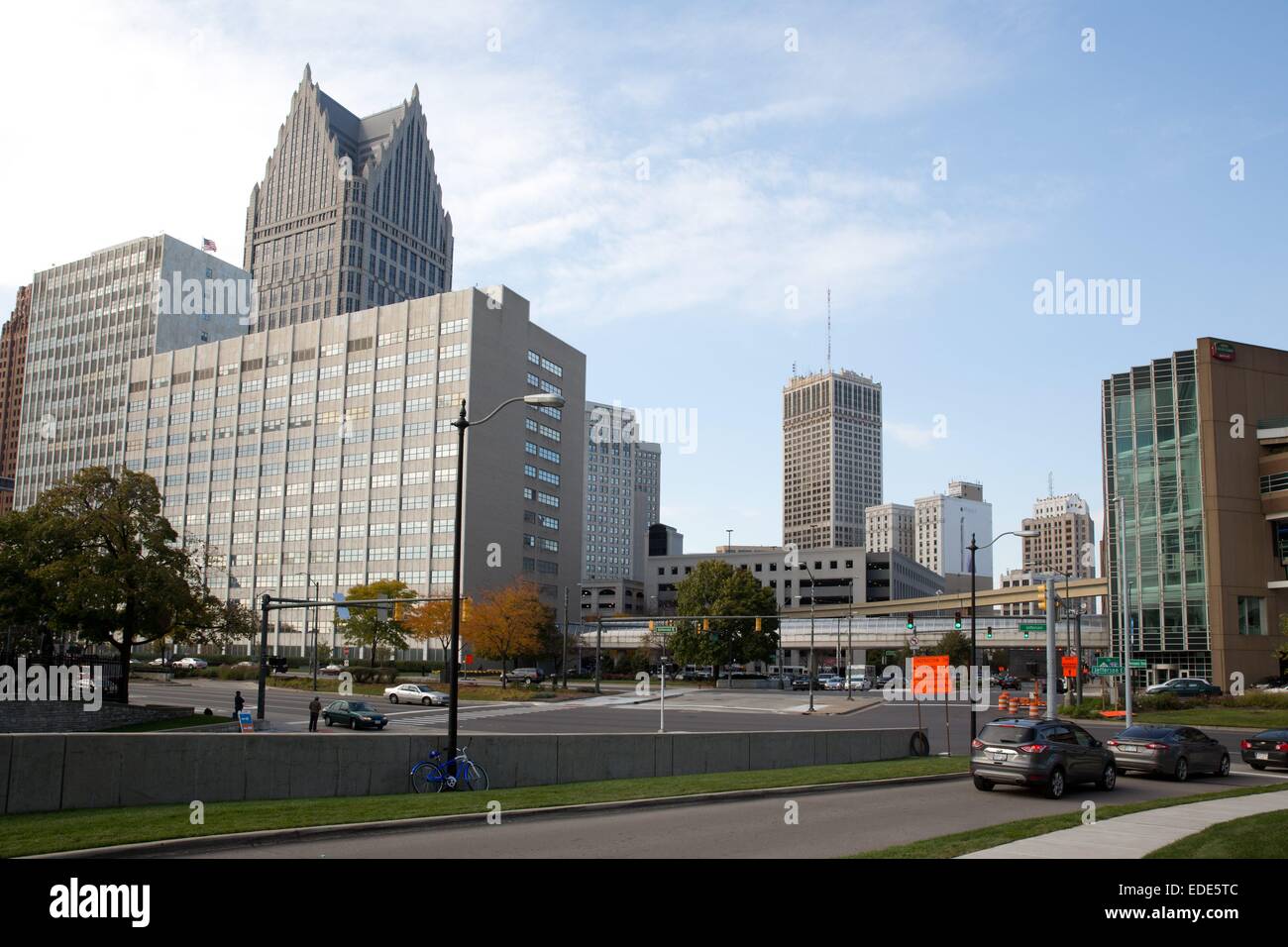 Le centre-ville de Detroit, Michigan, USA. Le 24 octobre 2014. Banque D'Images