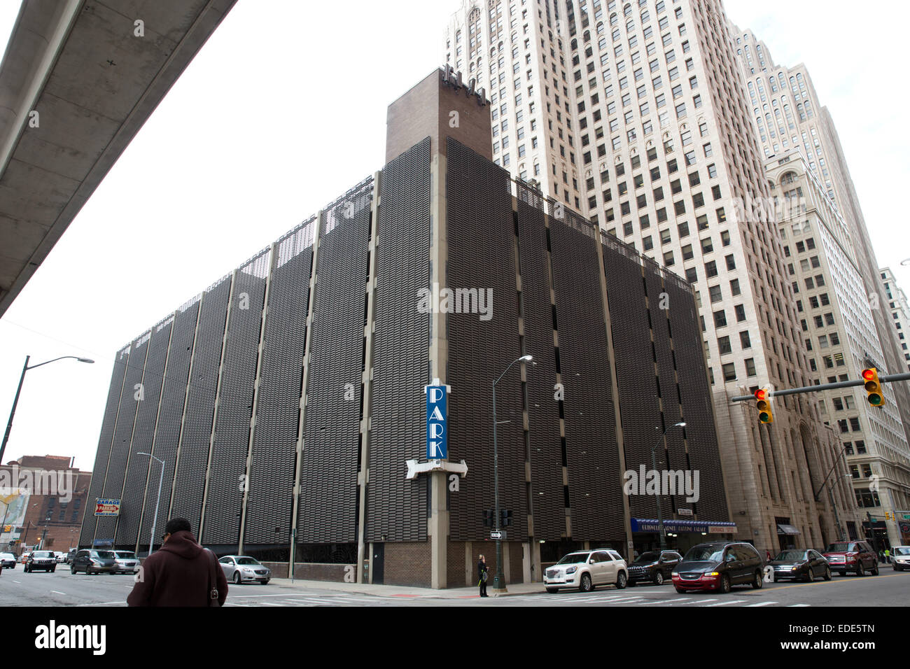 Le centre-ville de Detroit, Michigan, USA. Le 24 octobre 2014. Banque D'Images