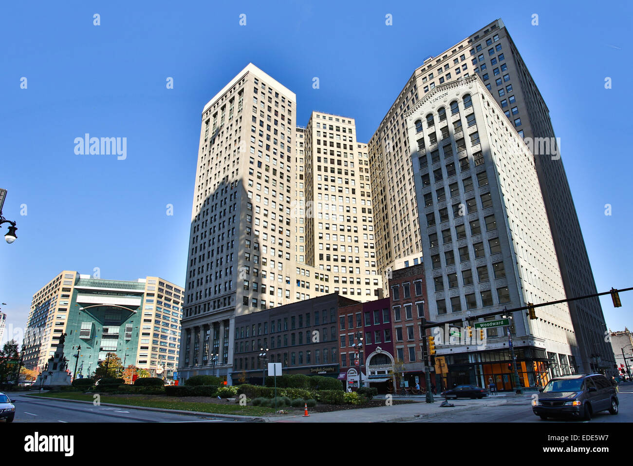 Le centre-ville de Detroit, Michigan, USA. Le 24 octobre 2014. Banque D'Images