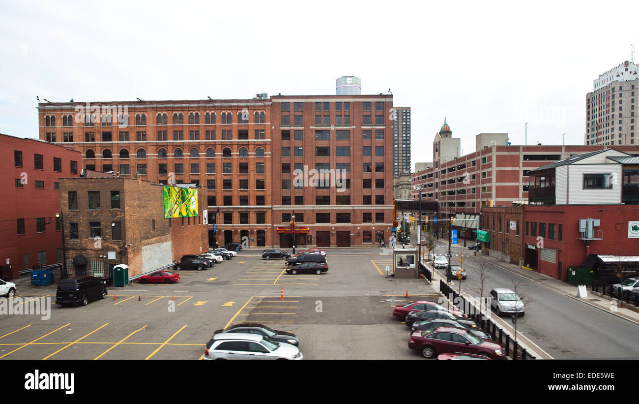 Le centre-ville de Detroit, Michigan, USA. Le 24 octobre 2014. Banque D'Images