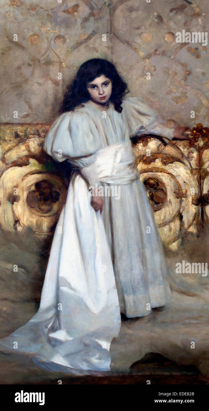 Portrait de fille Irene - Portrait de fille Irene 1897 Tallone Cesare 1853-1919 Italie Italien Banque D'Images