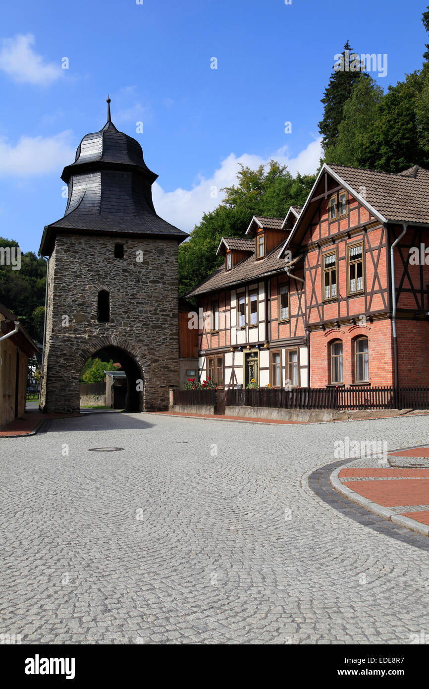 Les chevaliers porte est une ancienne porte de la ville de Stolberg et a été construit au 14ème siècle dans le style gothique. Photo : Klaus Nowottnick Date : 17 Septembre, 2012 Banque D'Images