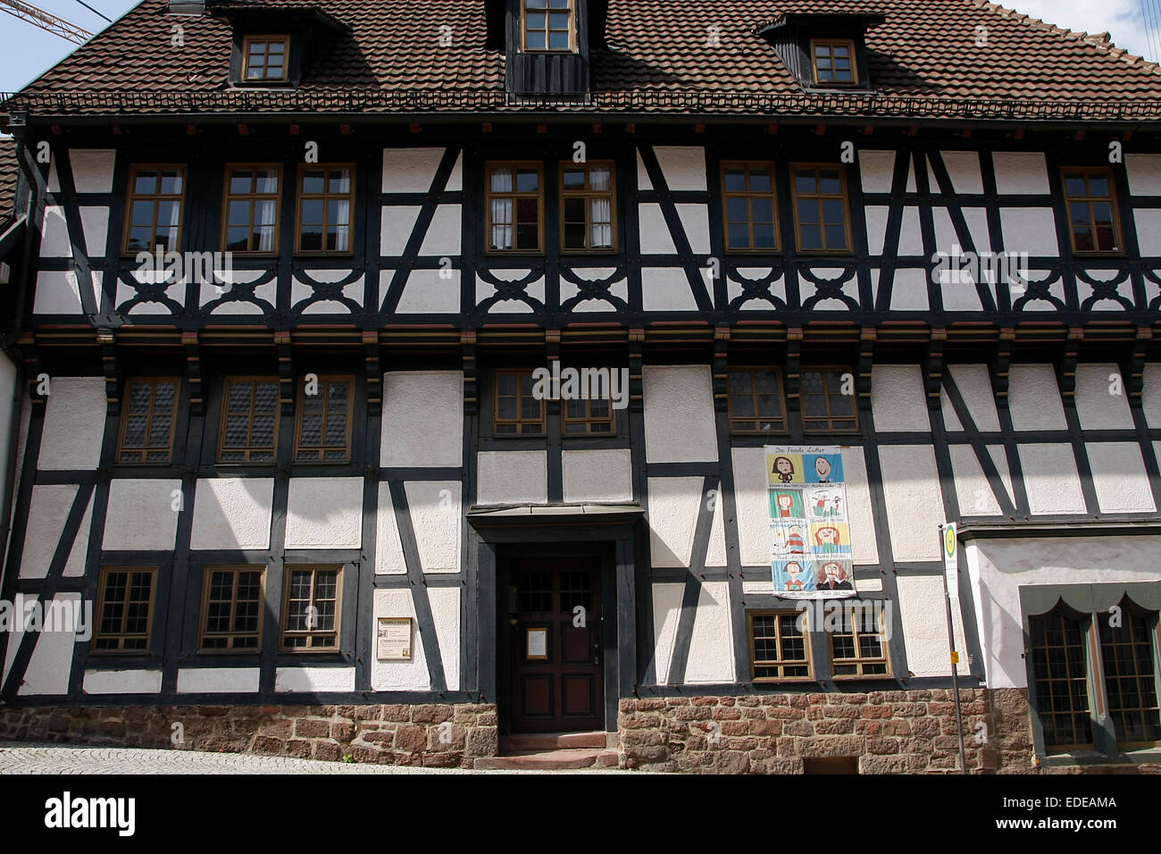 Dans cette maison à colombages à Eisenach Martin Luther est dit avoir passé une bonne partie de ses années scolaires 1498-1501 avec la famille Cotta. Photo : Klaus Nowottnick Date : 21 août 2014 Banque D'Images