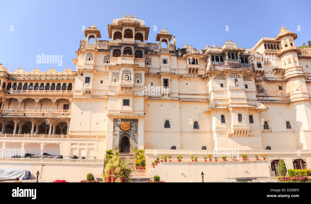 City Palace d'Udaipur au Rajasthan, Inde l'État Banque D'Images