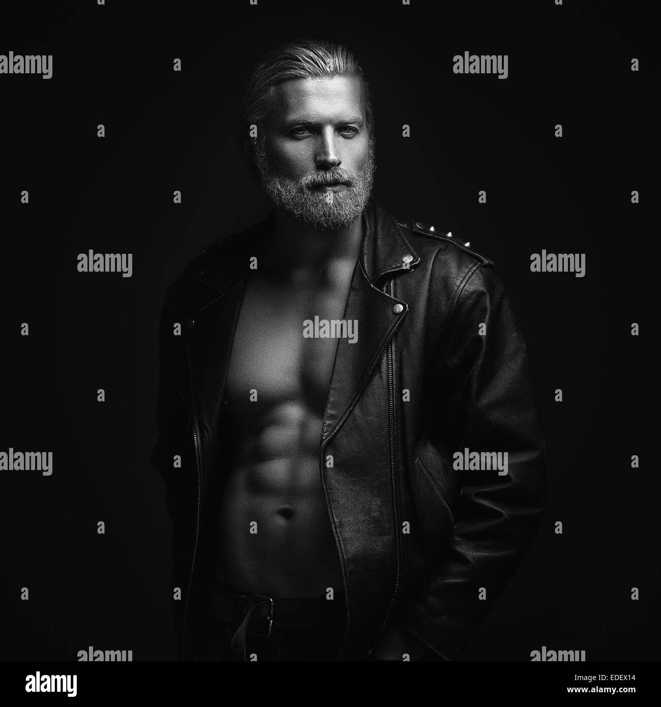 Portrait Artistique De Lhomme Aux Cheveux Gris Sur Fond