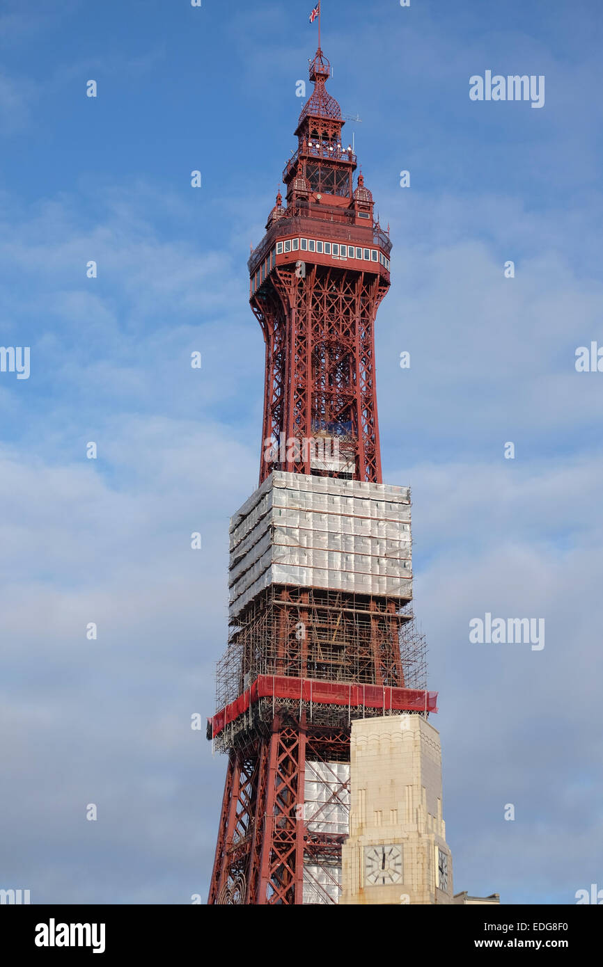 Travaux de maintenance sur la Tour de Blackpool Banque D'Images