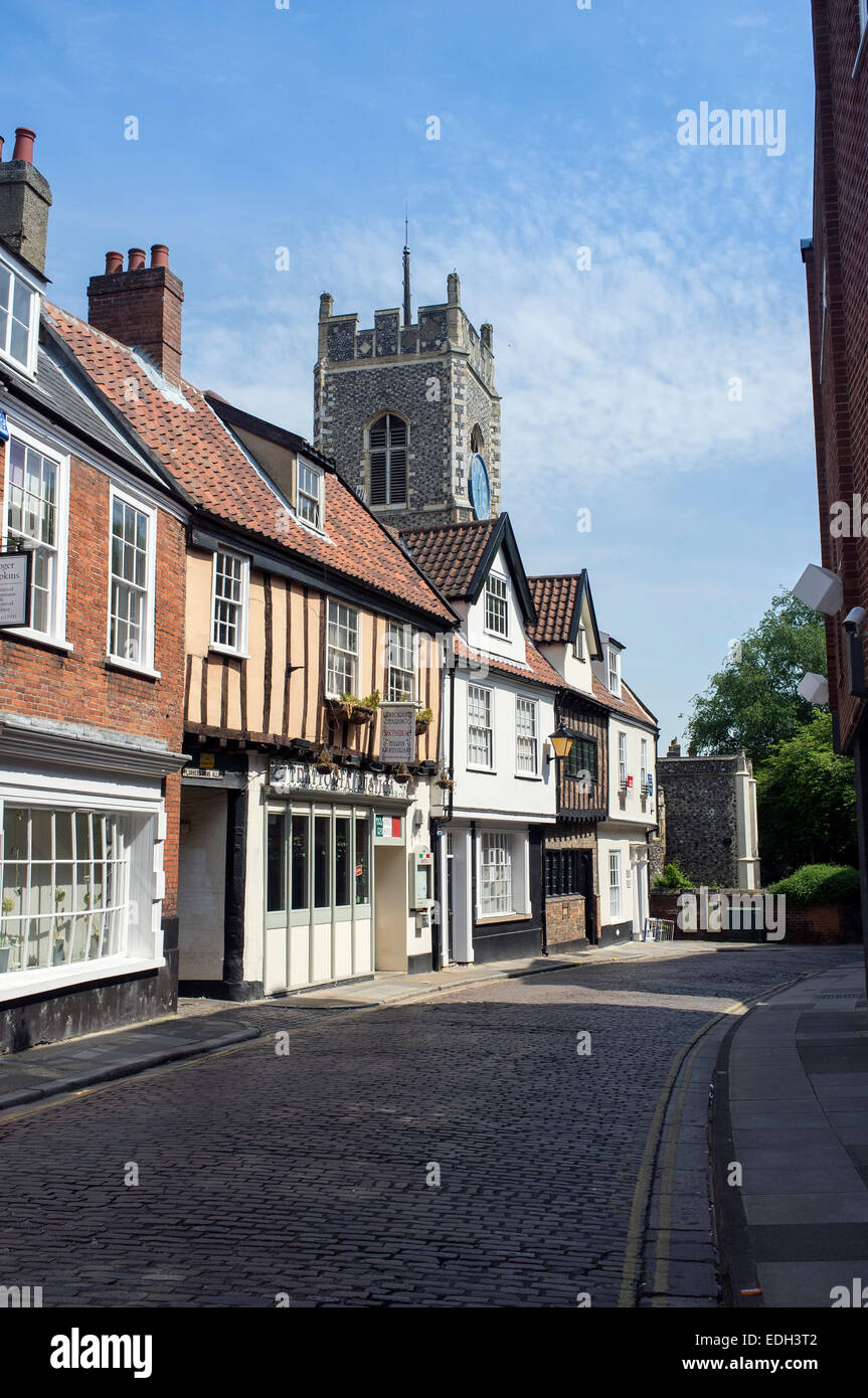 Princes Street avec l'église St Georges Tombland Norwich Norfolk Angleterre Banque D'Images