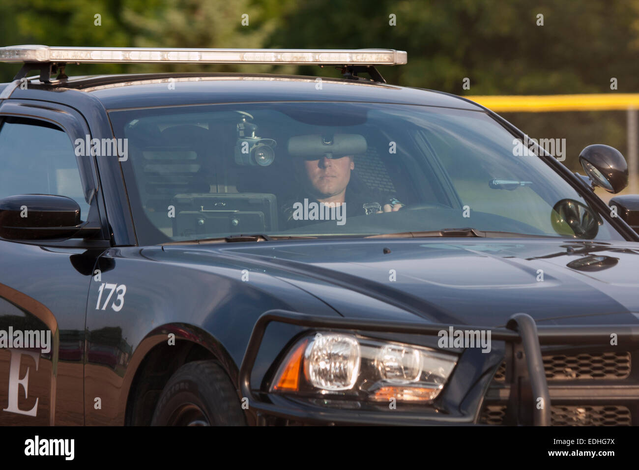 Greenfield Wisconsin Ministère Police policier en voiture Banque D'Images