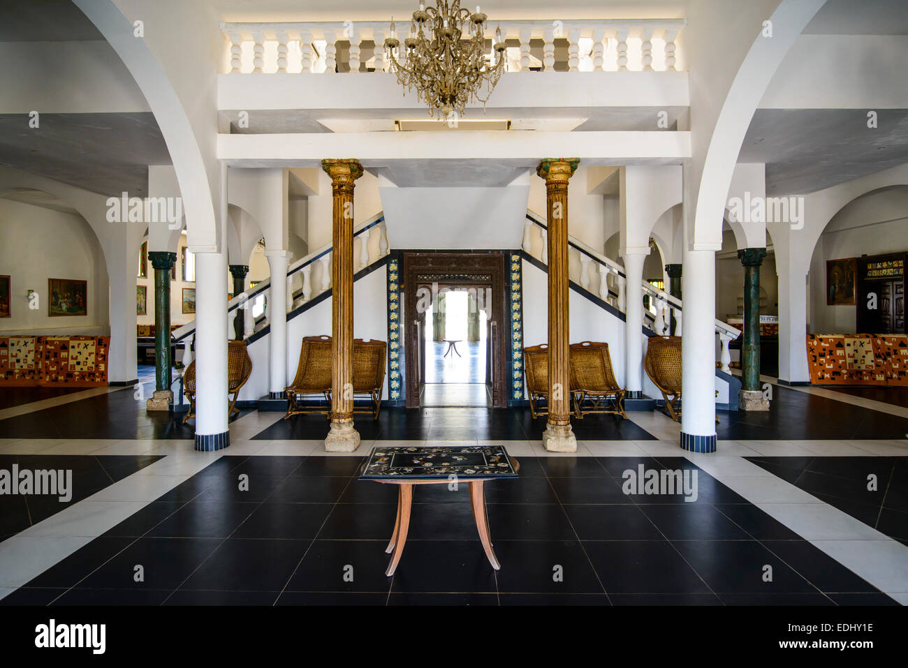 Hall d'entrée d'un hôtel de luxe, Massawa, l'Érythrée Banque D'Images