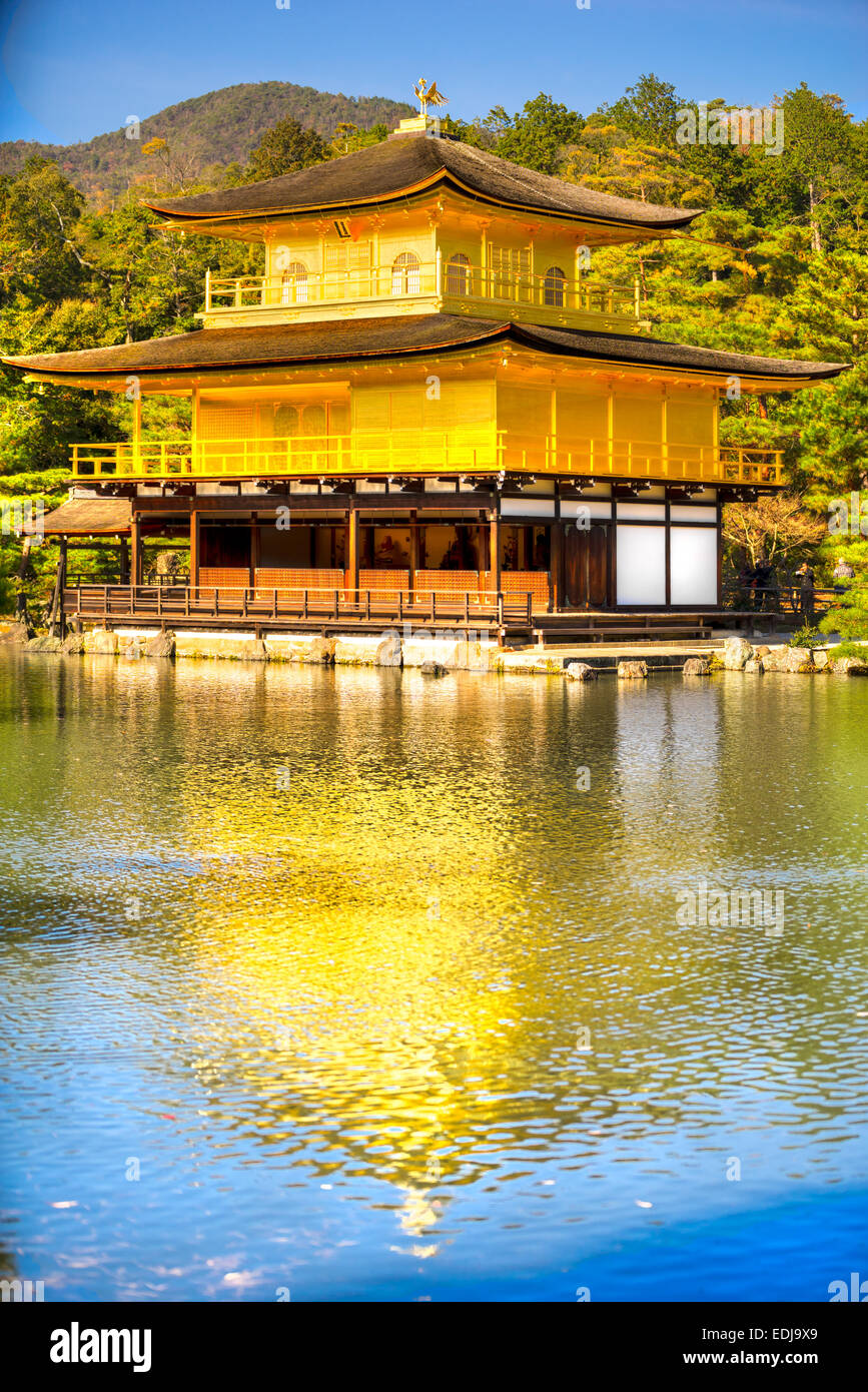 Kinkakuji (Pavillon d'or),un temple Zen au nord de Kyoto, Japon. Banque D'Images