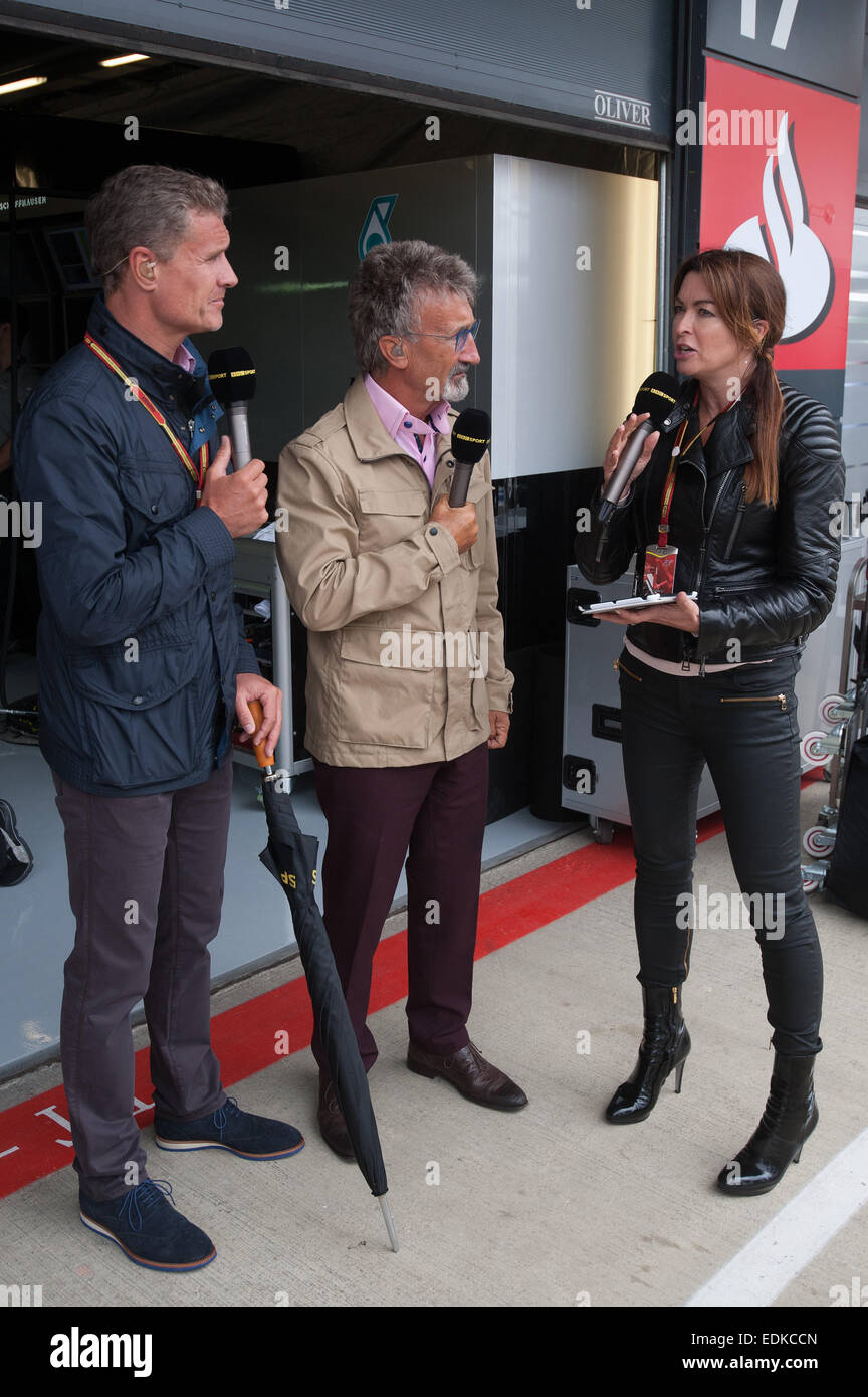 Silverstone F1 Grand Prix, course de qualification comprend : David Coulthard, Eddie Jordan,Suzi Perry Où : Northampton, Royaume-Uni Quand : 05 Jul 2014 Banque D'Images