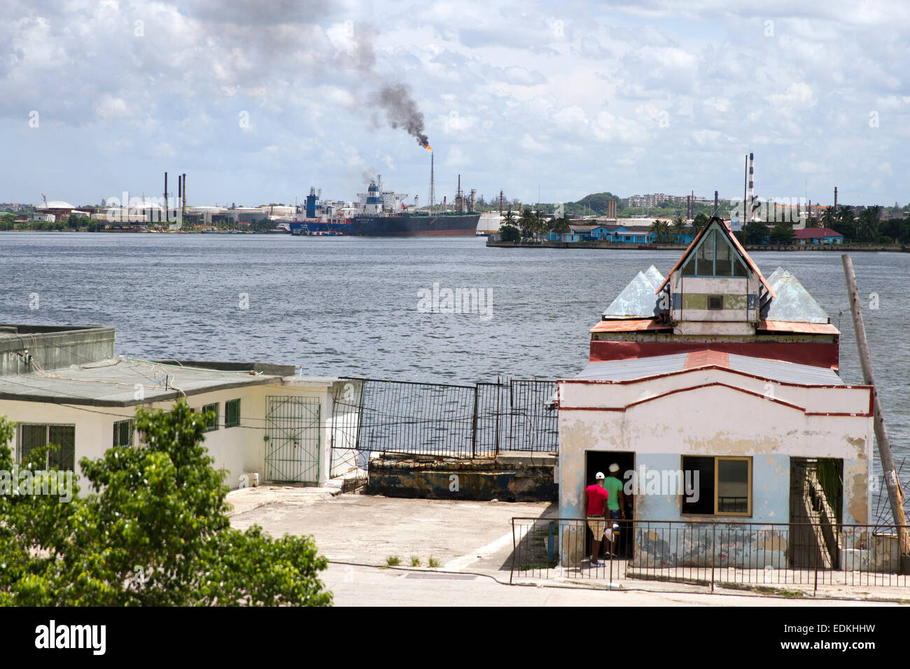 Vue de la station de ferry à La Havane Banque D'Images