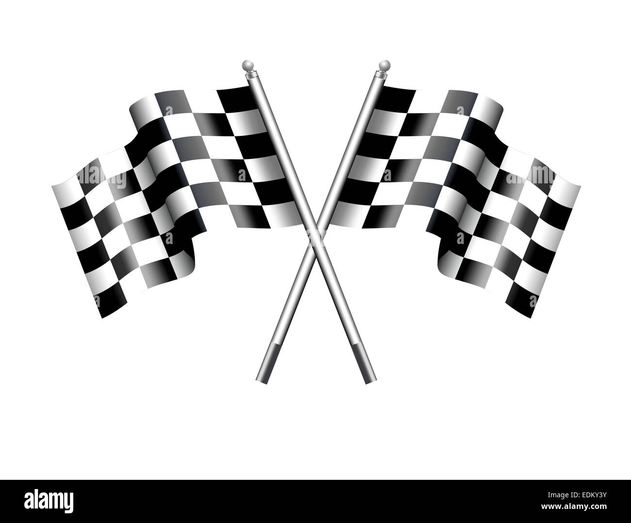 Drapeaux à damier damier Motor Racing deux noir et blanc traversé racing vérifier Banque D'Images