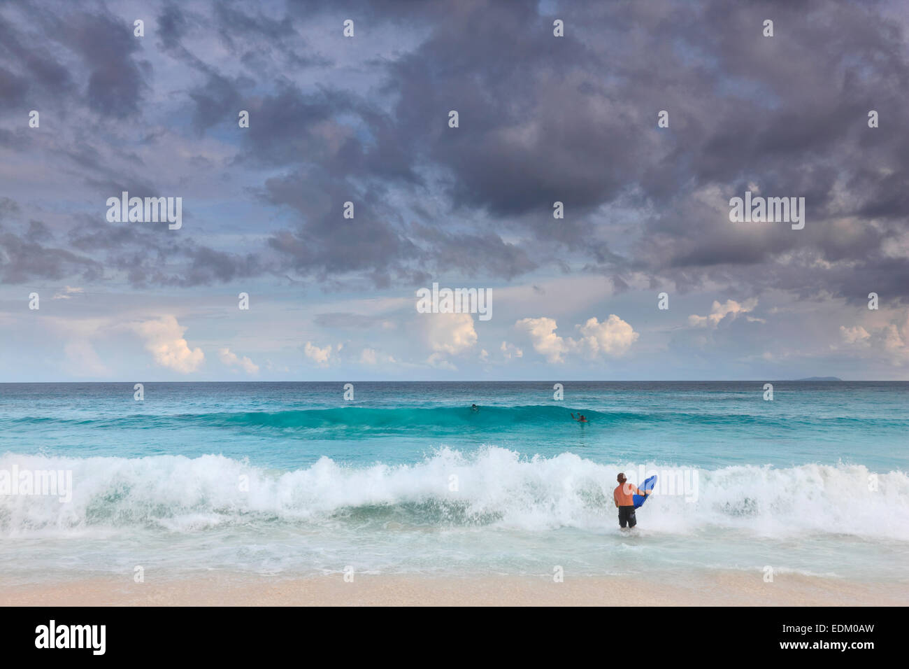 Surf Seychelles, La Digue Banque D'Images