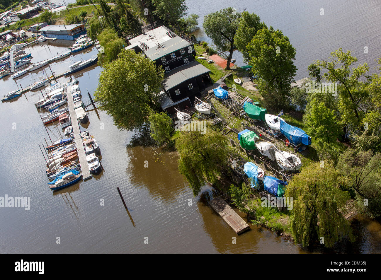 Marina Yacht club à Prague Podoli Banque D'Images