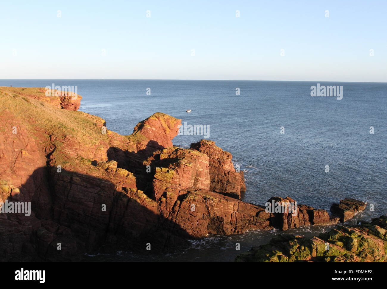 Voile et Seaton Cliffs Angus Scotland Janvier 2015 Banque D'Images