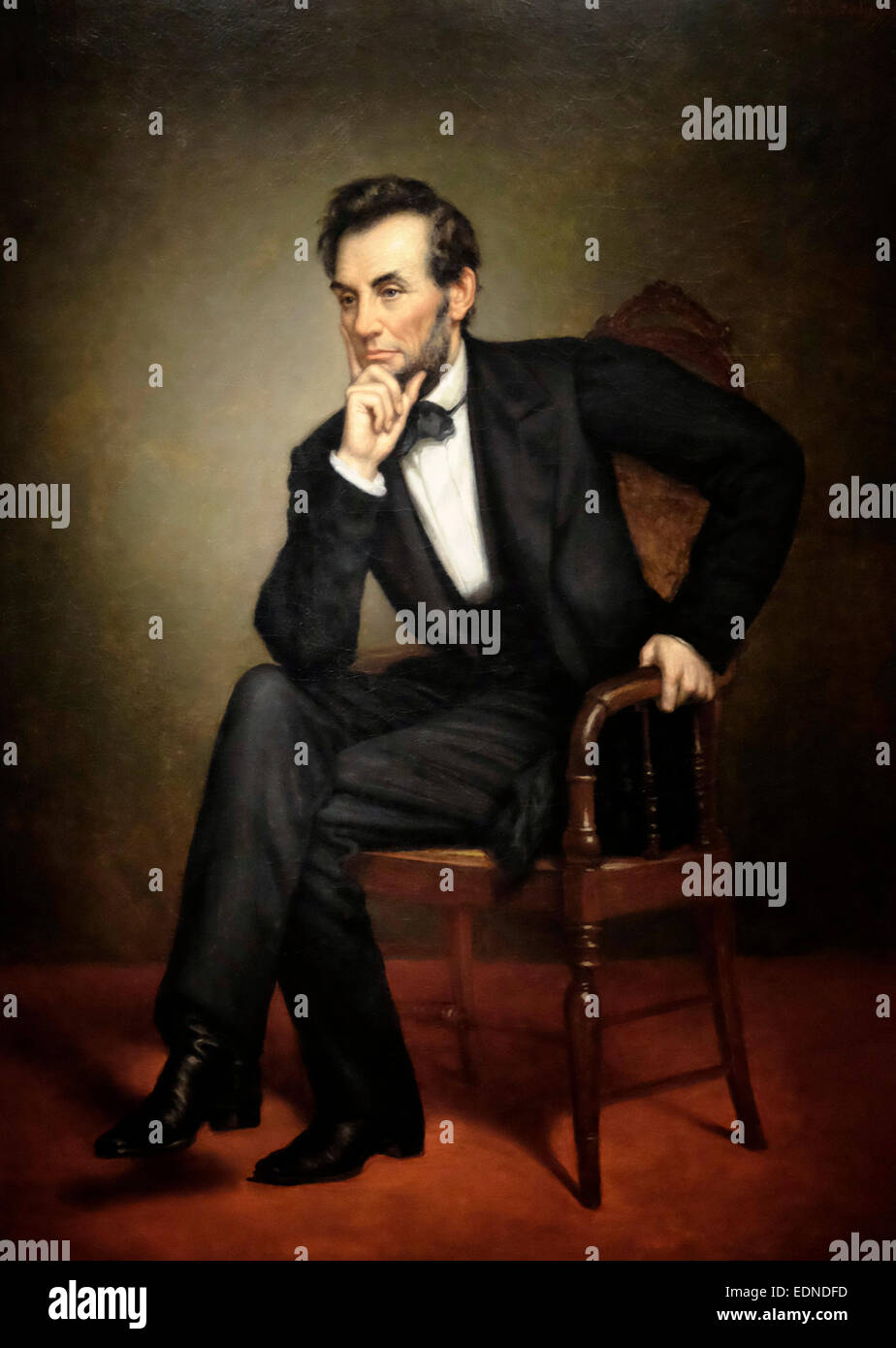 Le président Abraham Lincoln - George P.A. Healy, peint en 1887 Banque D'Images