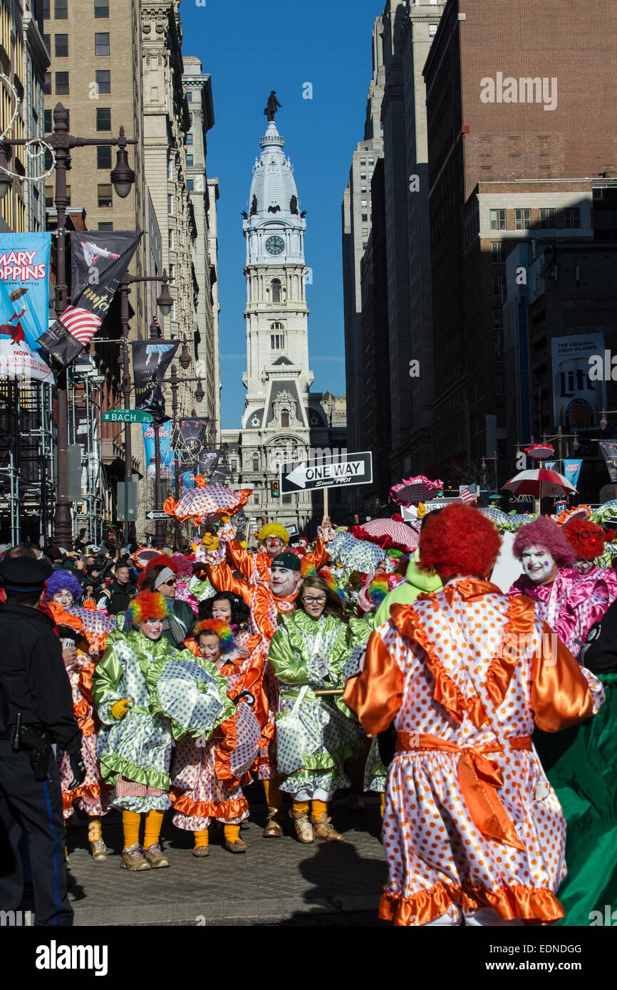 La Mummers Parade est un événement annuel qui se produit chaque jour de l'an à Philadelphie. Banque D'Images