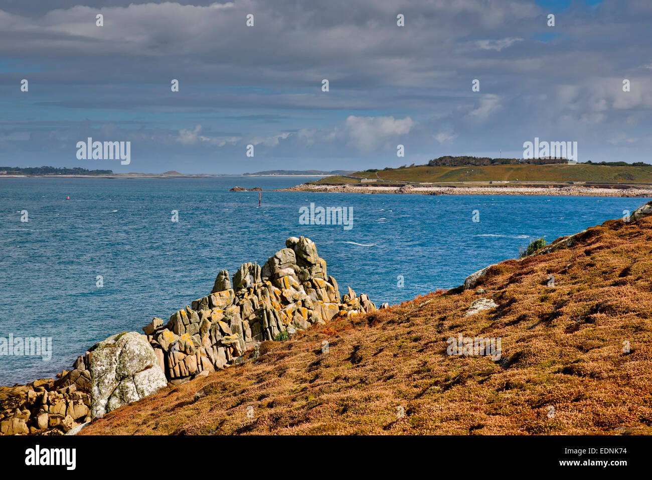 St Agnes, Gugh à la direction de St Mary's, Îles Scilly ; UK Banque D'Images