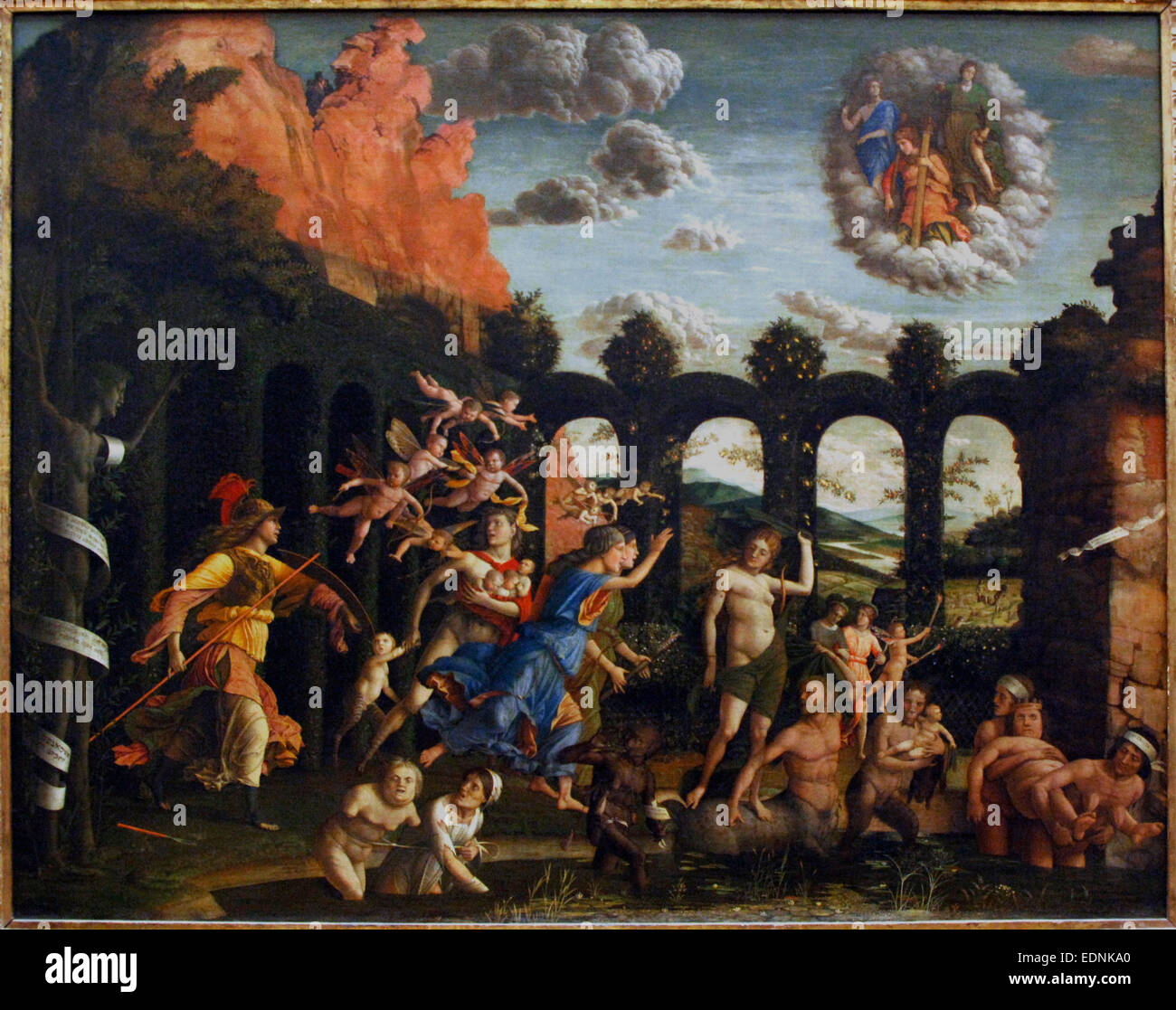 Renaissance. Andrea Mantegna (1431-1506). Peintre italien. Triomphe des vertus (Minerva à expulser les vices du jardin de la Vertu). 1502. Louvre. Banque D'Images