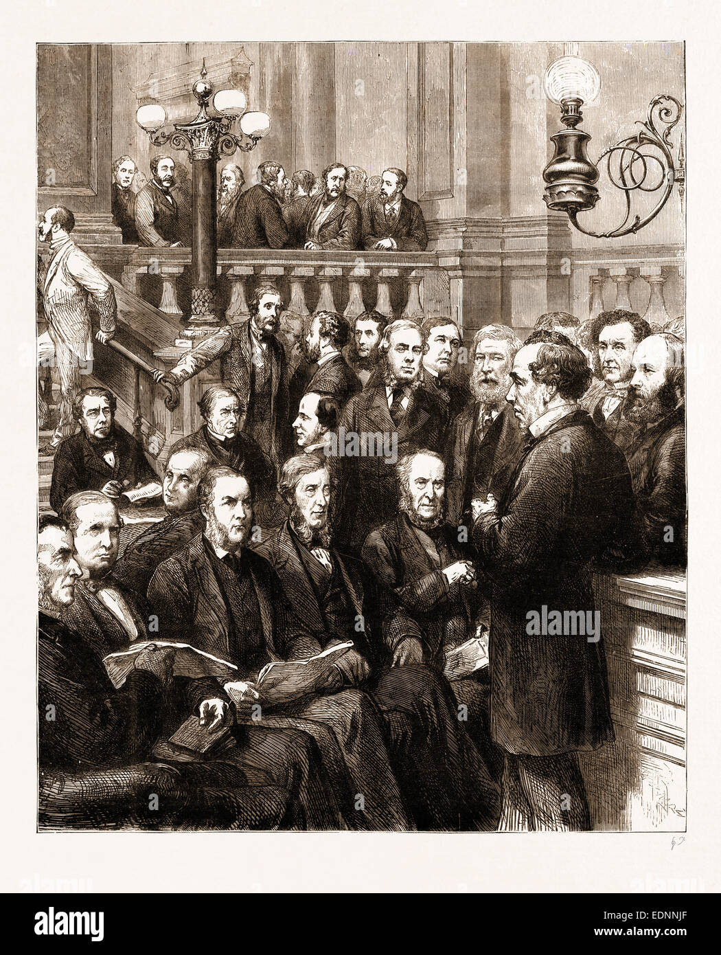 La fin de l'EARL DE BEACONSFIELD : UNE RÉUNION DU PARTI CONSERVATEUR AU CARLTON CLUB, 1881 Banque D'Images