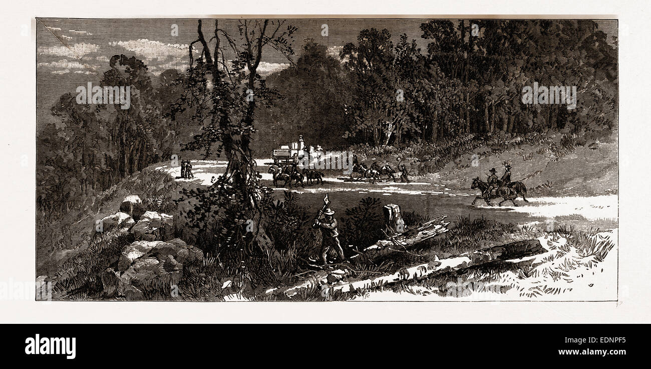 CENTRAL AVENUE, scènes en rugby, la colonie anglaise au Tennesse, 1880, USA, Amérique, gravure du xixe siècle Banque D'Images