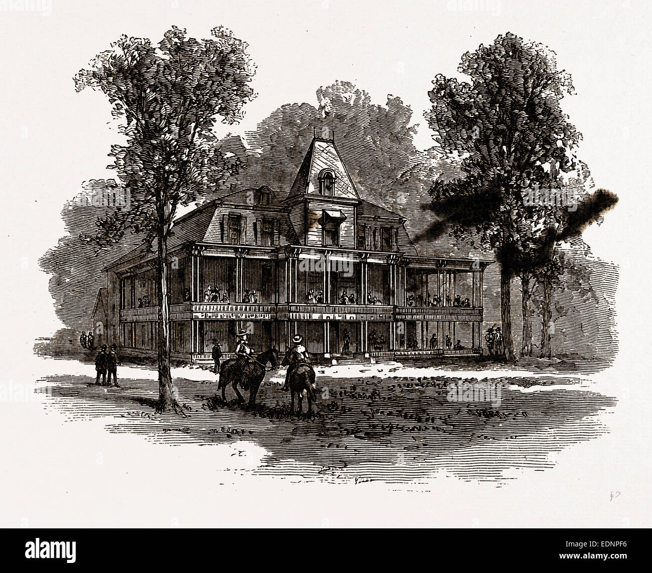 L'hôtel, des scènes en rugby, la colonie anglaise au Tennesse, 1880, USA, Amérique, gravure du xixe siècle Banque D'Images