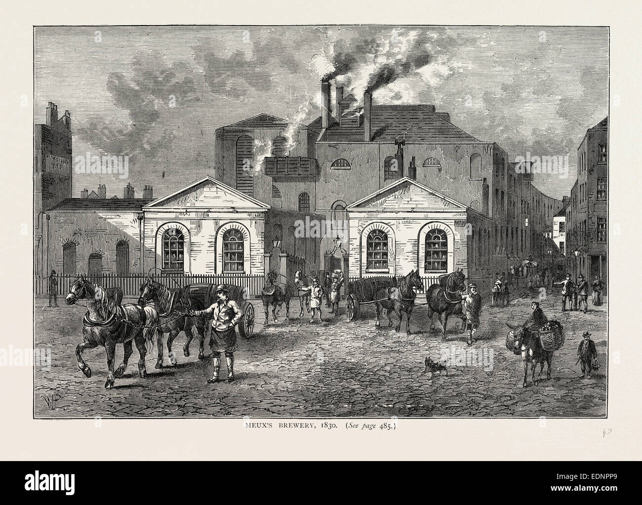 Meux's Brewery, 1830, Londres, Royaume-Uni, la gravure du xixe siècle Banque D'Images