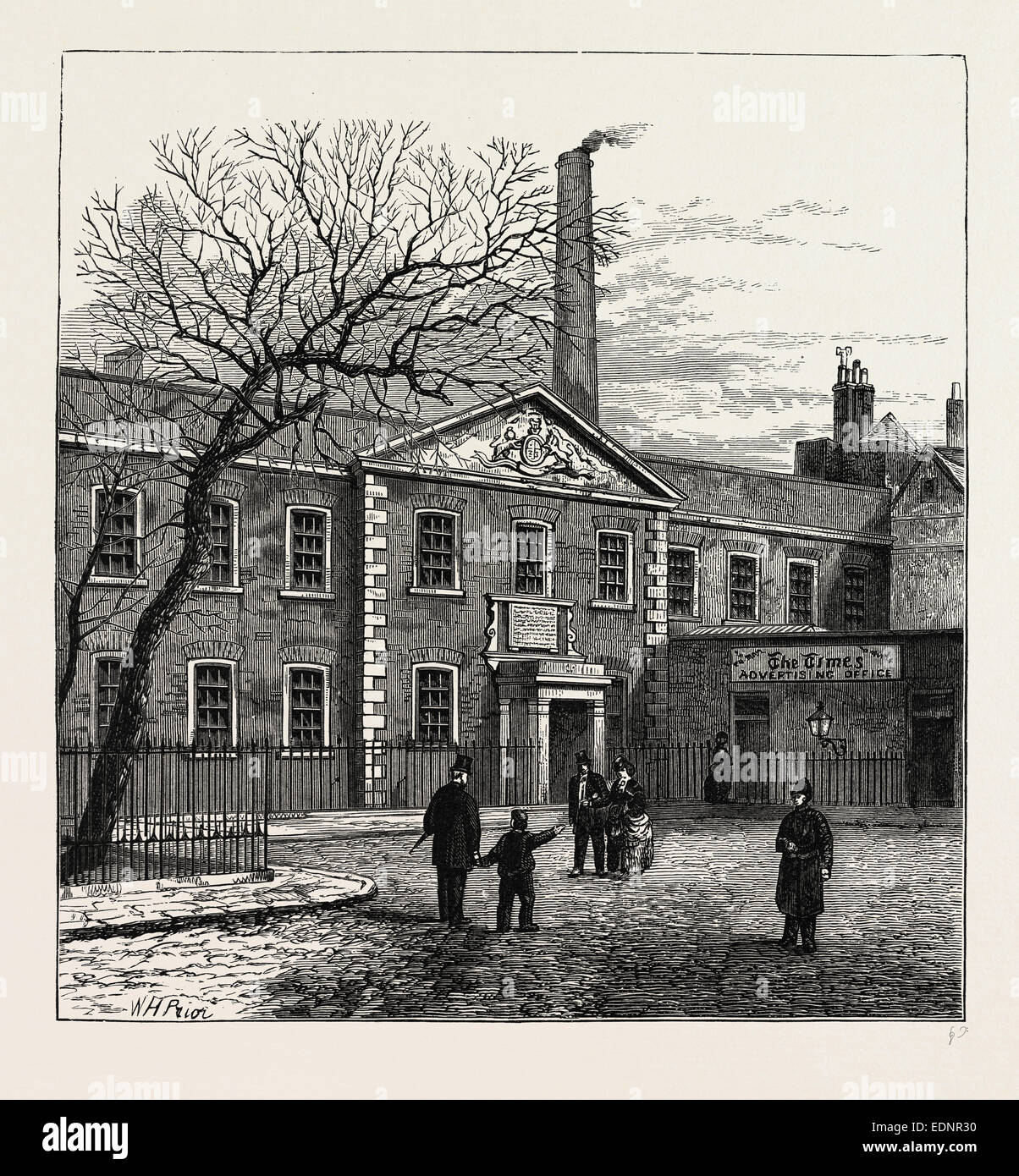 PRINTING HOUSE SQUARE ET LE 'Times' OFFICE, 1870. Londres, Royaume-Uni, la gravure du xixe siècle Banque D'Images
