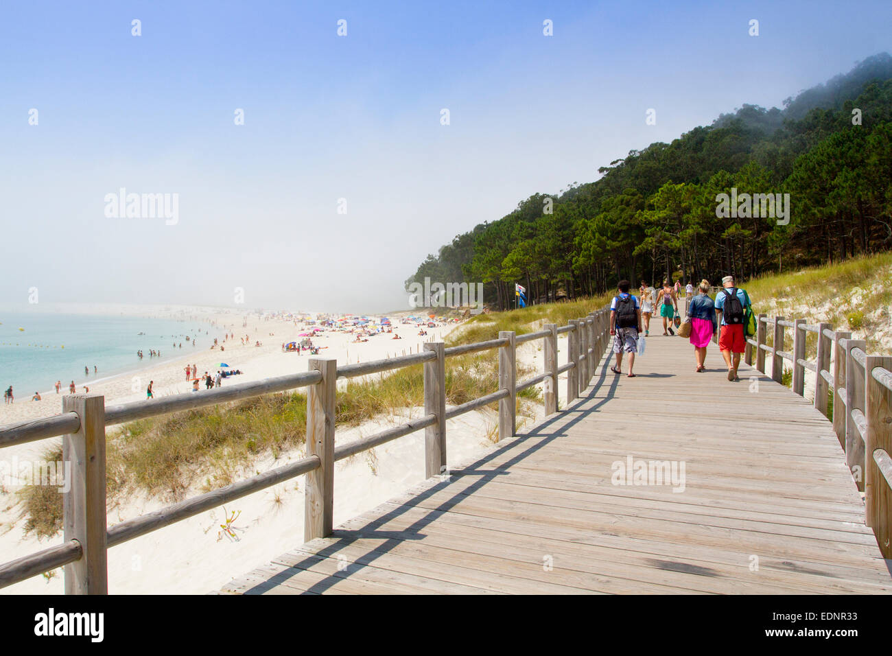 Echelle de Rodas, plage des îles Cies, Vigo, Galice, Espagne. Banque D'Images