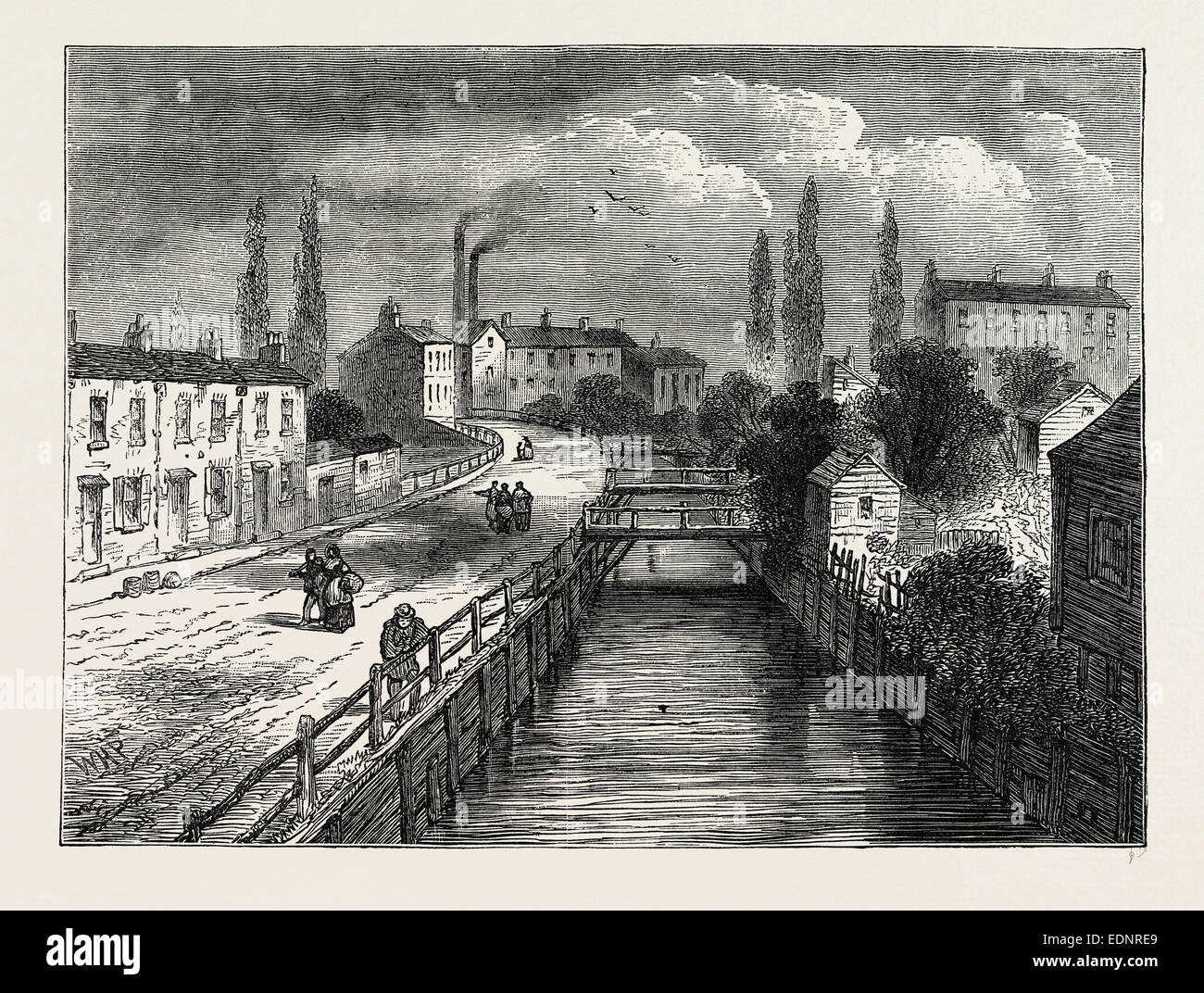 BATTLE BRIDGE EN 1810. Londres, Royaume-Uni, la gravure du xixe siècle Banque D'Images