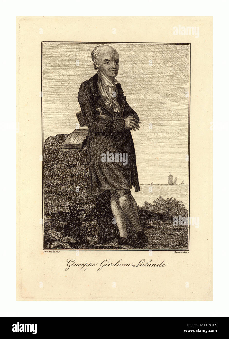 Portrait en pied de l'astronome français Joseph Jérôme Lalande Banque D'Images