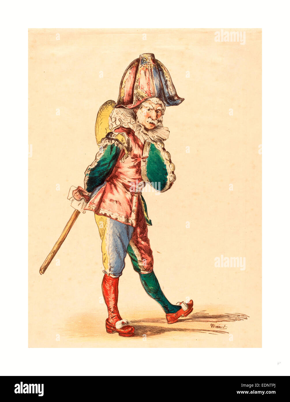 Edouard Manet (Français, 1832, 1883 ), Polichinelle, sept 1874 Lithographie couleur sur papier Japon Banque D'Images