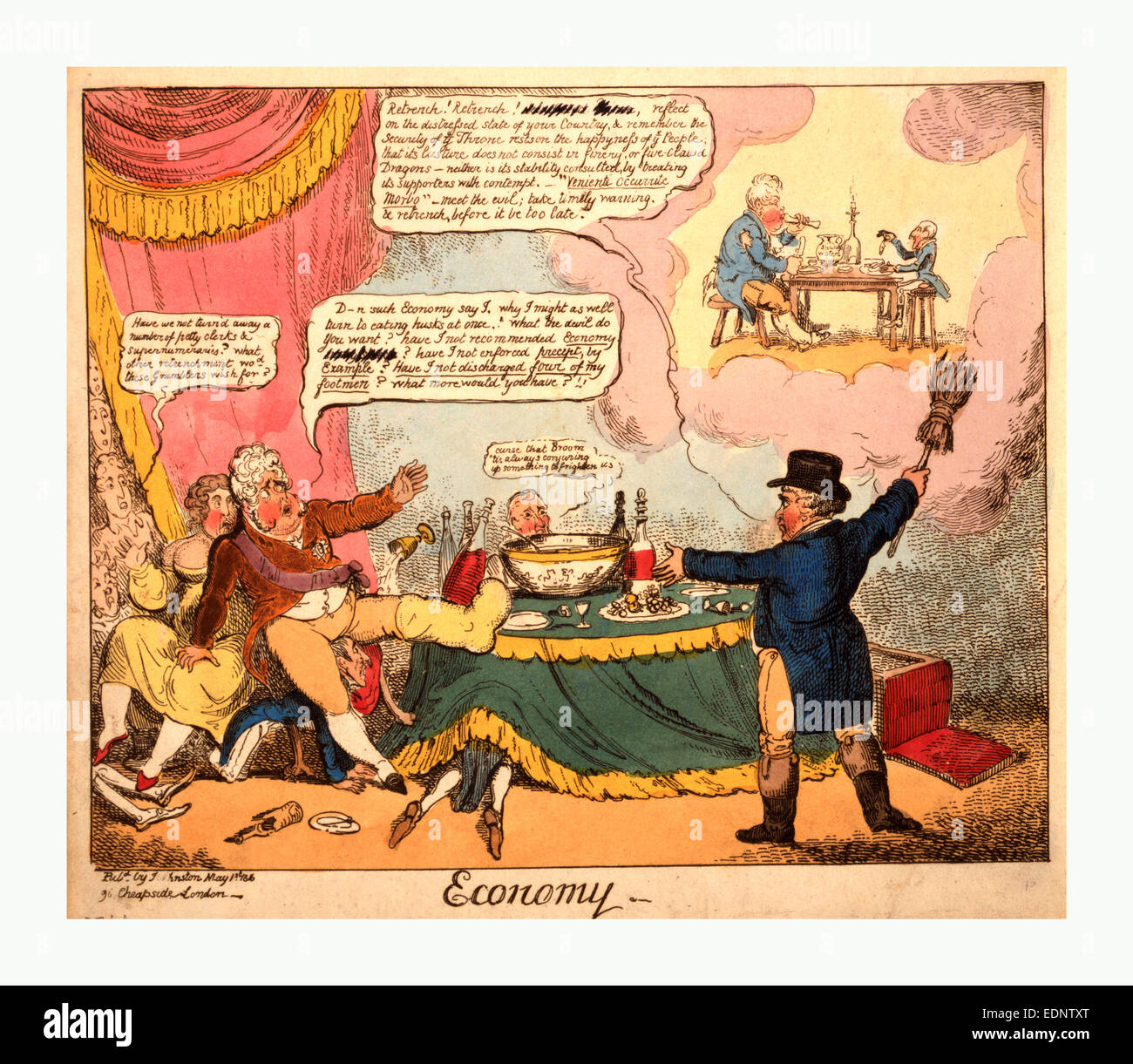 Économie, Cruikshank, George, 1792 à 1878, artiste, Londres, 1816, gravure, Brougham, sous l'apparence de John Bull Banque D'Images