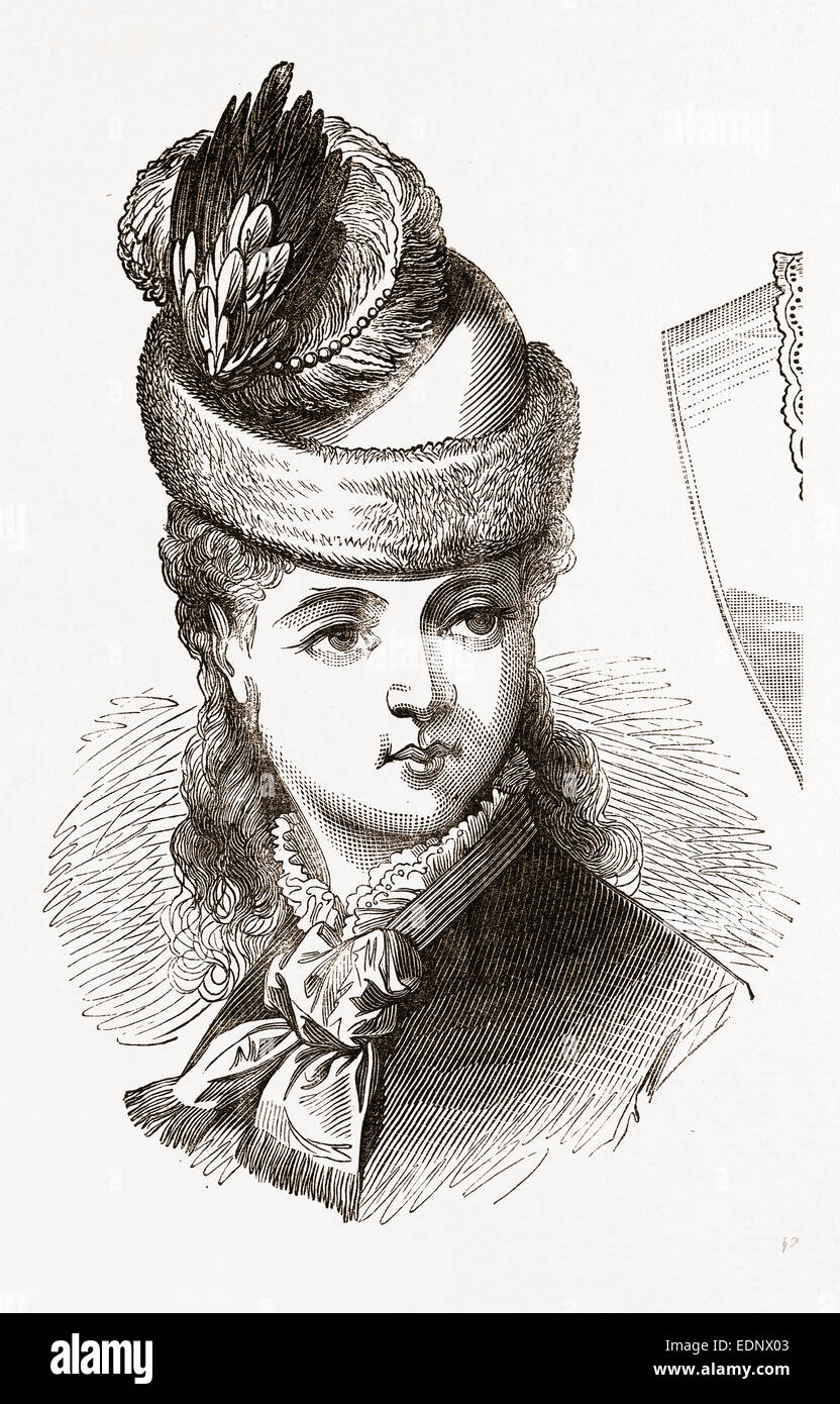La mode du 19e siècle, BONNET Banque D'Images