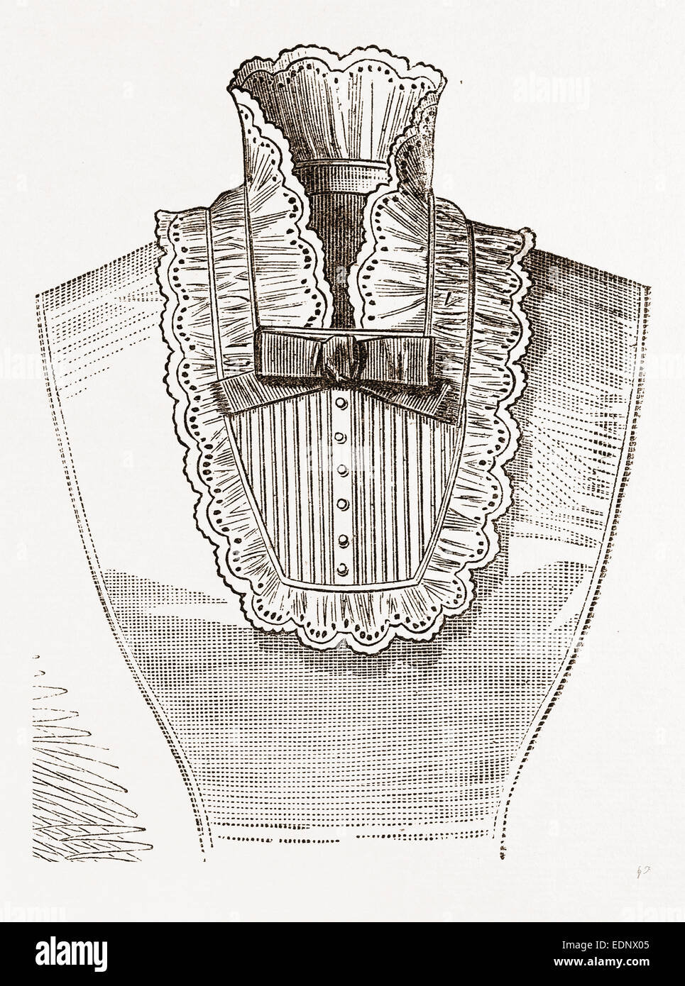 La mode du 19e siècle, un chemisier Banque D'Images