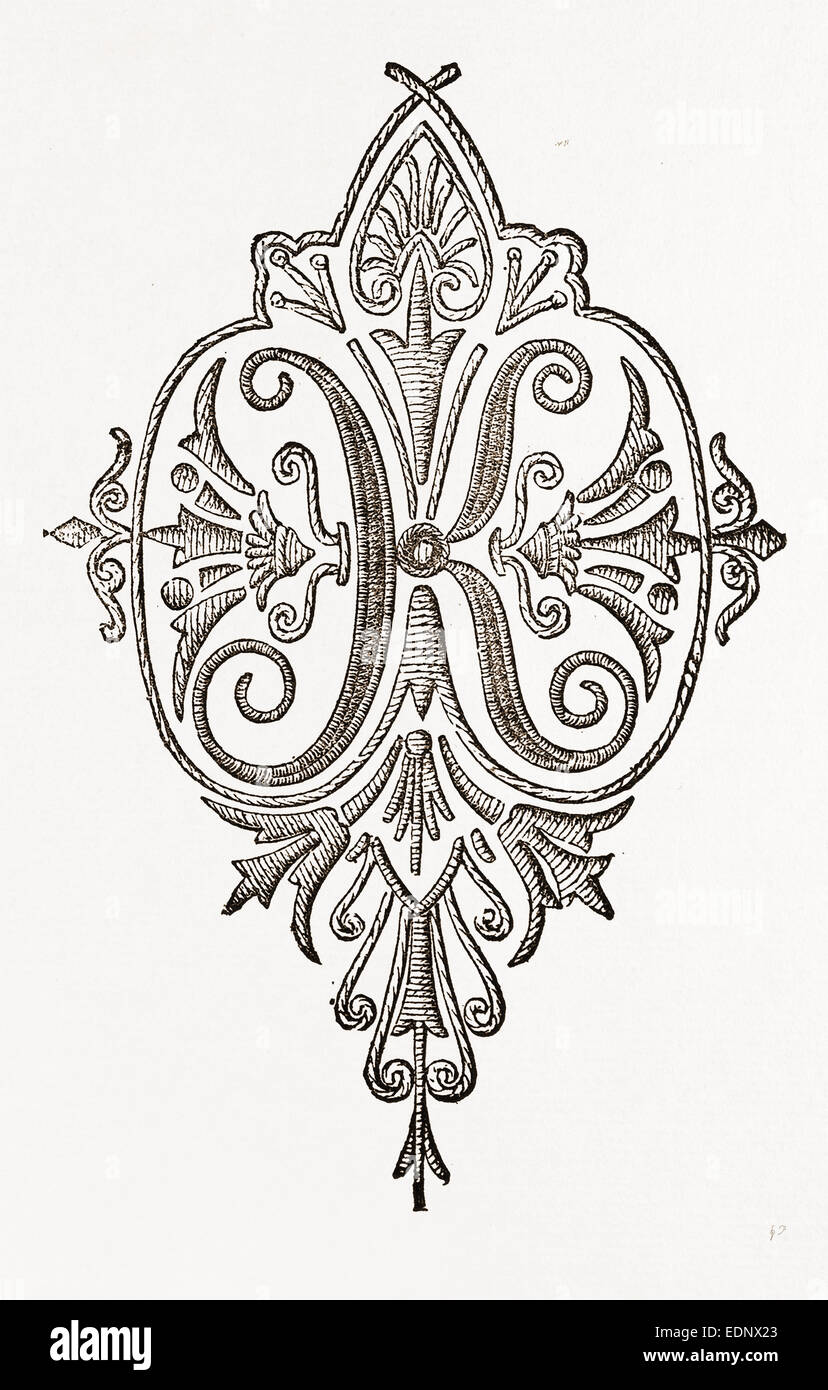 Des mouchoirs initiale (K.), la couture, broderie du 19e siècle Banque D'Images