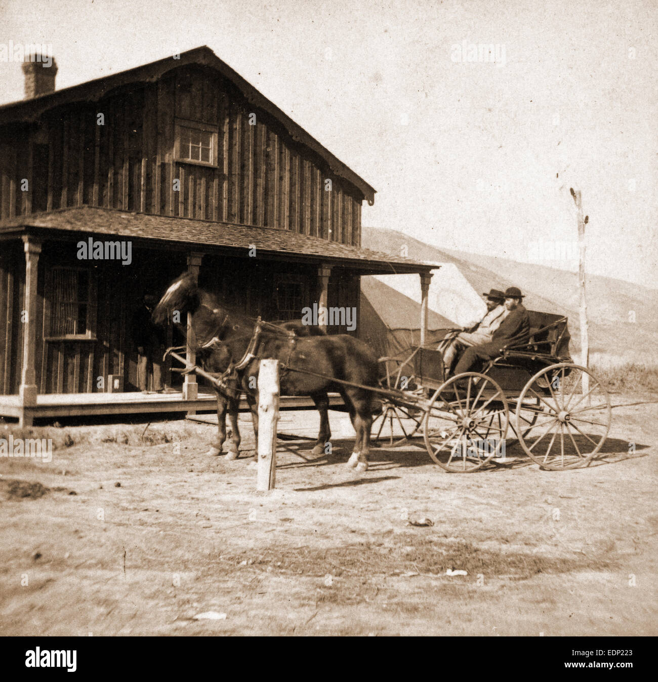 S.B. Reed et le Capitaine Davis, au bureau d'ingénieurs, Vintage photography Banque D'Images