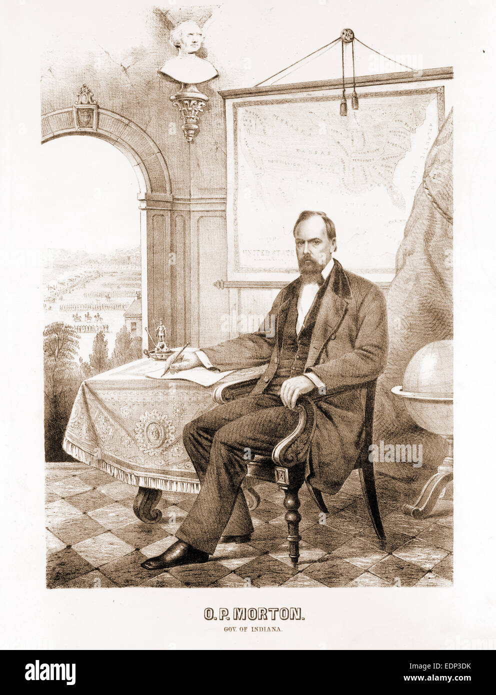 O.P. Morton, gouv. de l'Indiana ; Ehrgott, Forbriger & Co. ; [Cincinnati : Ehrgott & Forbriger & Co., entre 1862 et 1864] Banque D'Images