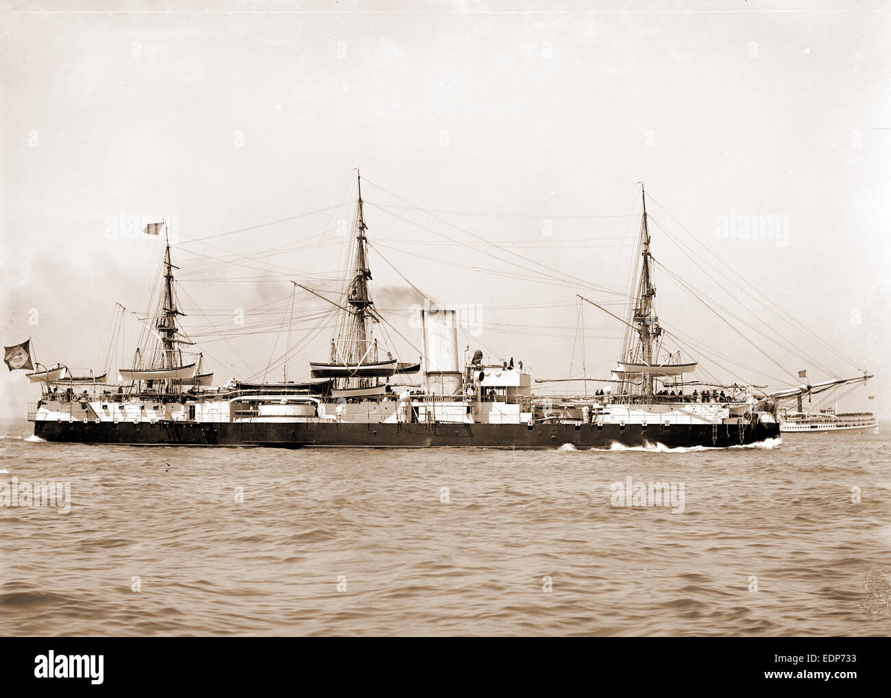 Cuirassé brésilien Aquidaban, Aquidaban (navire), les navires du gouvernement brésilien, 1890, Banque D'Images