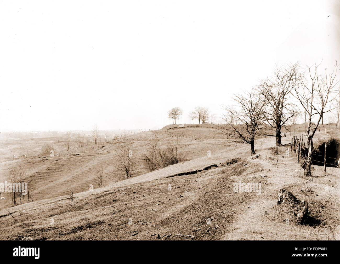 Vue générale du champ de bataille, Vicksburg, Miss, de bataille, de Vicksburg (Mississippi), de l'histoire, de Siège, 1863, Mississippi, United States Banque D'Images