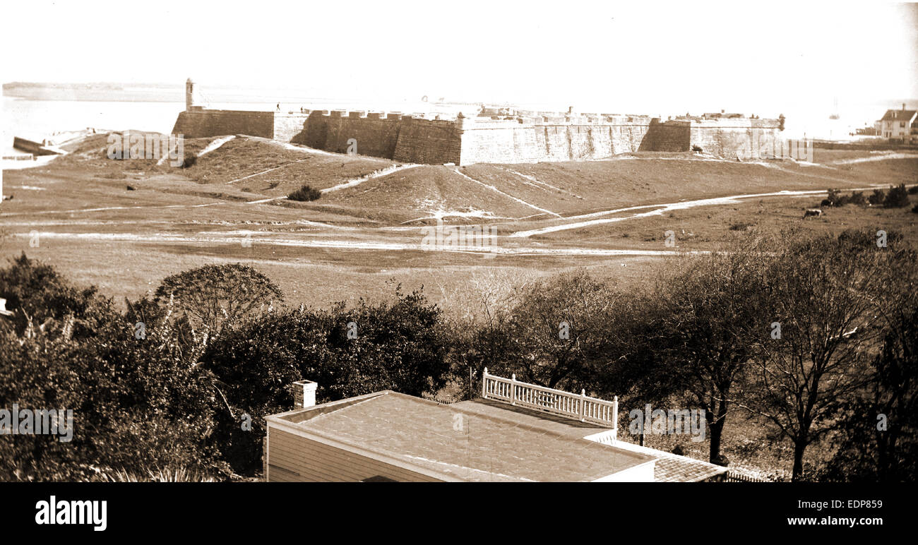 Fort Marion, Jackson, William Henry, 1843-1942, forts et fortifications, United States, Florida, Saint Augustin, 1880 Banque D'Images