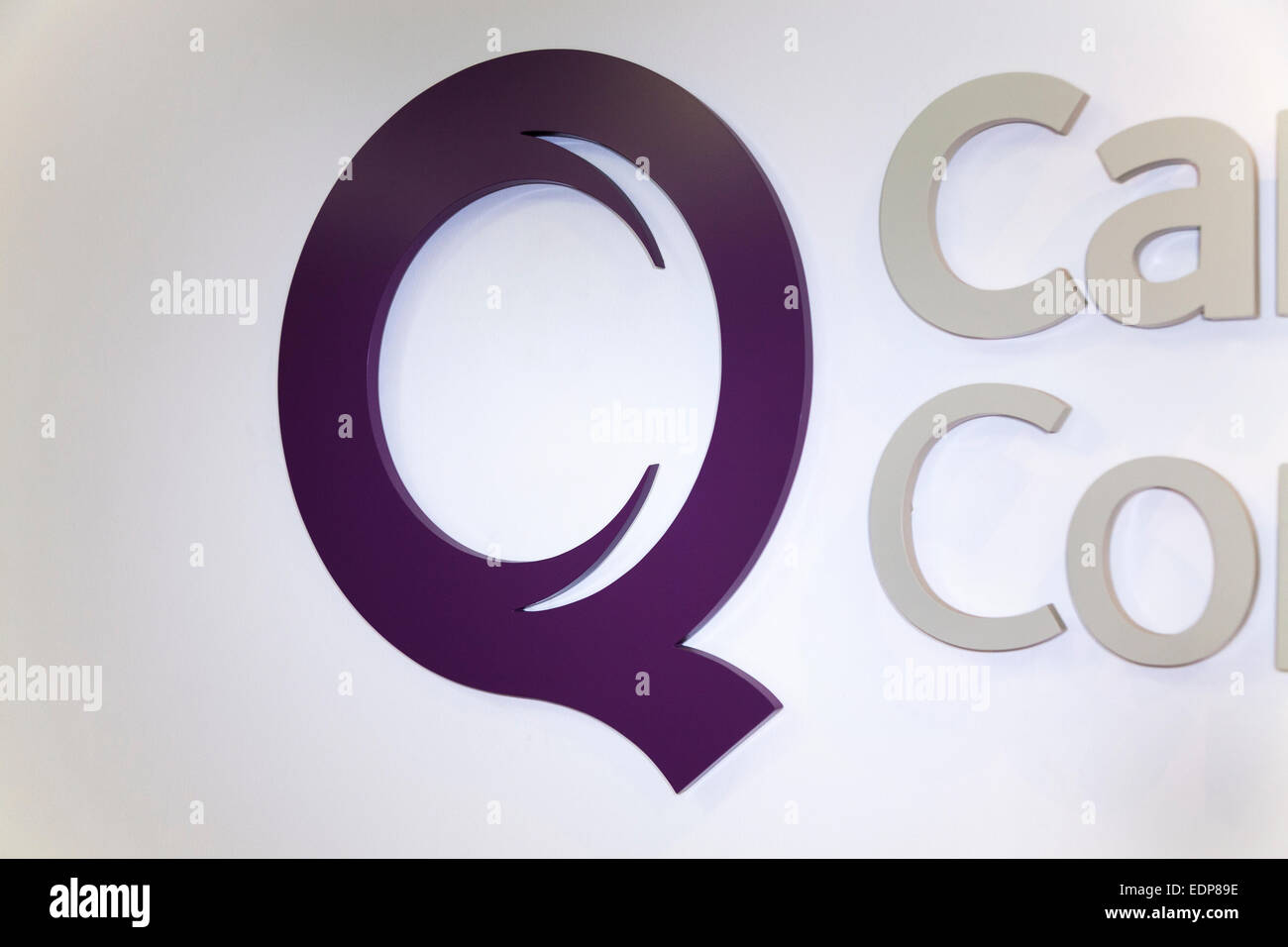 Close up de la Commission de la qualité des soins / CQC / C Q C logo / graphique. Banque D'Images