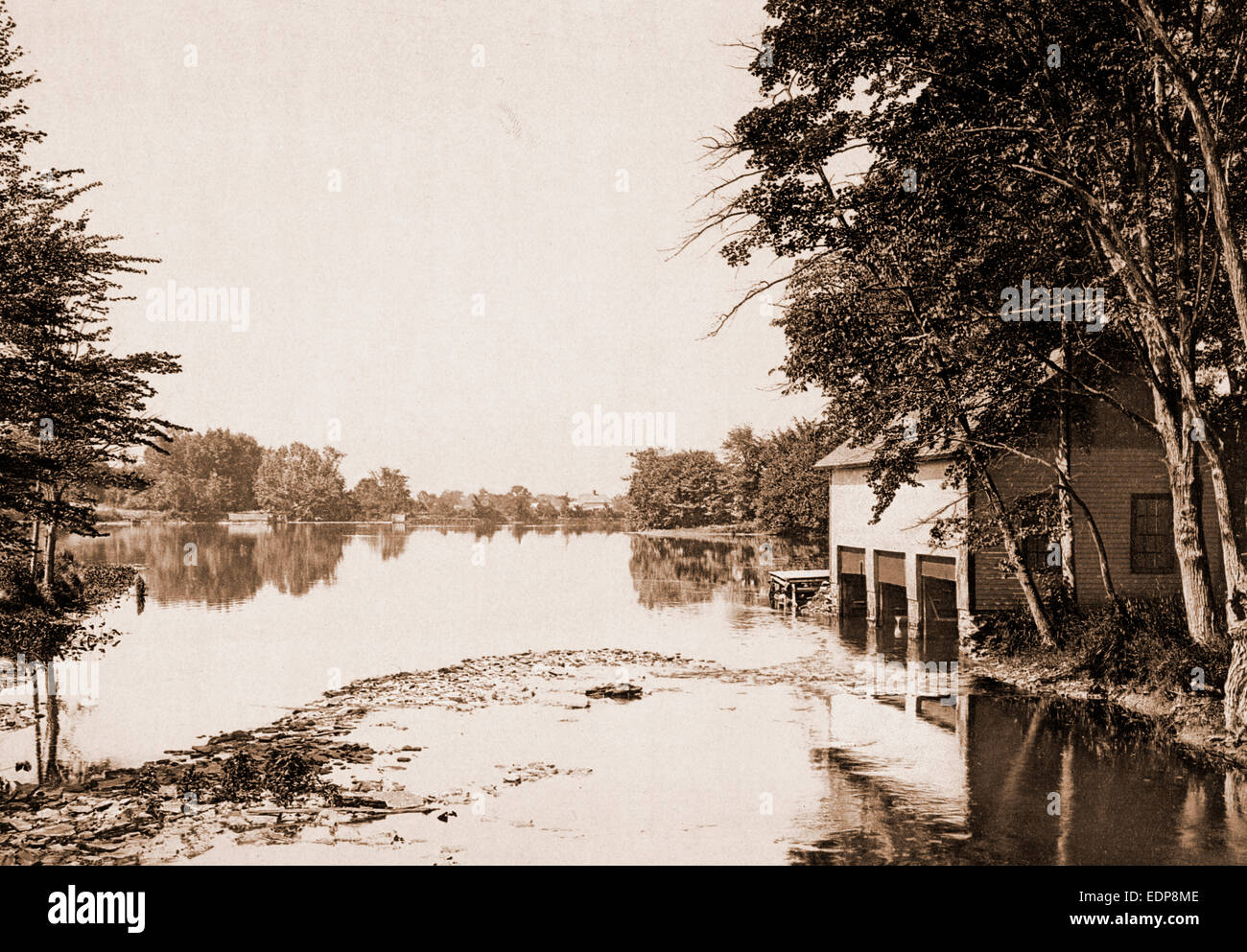 Le Lac à Mt. Holyoke College, South Hadley, Mount Holyoke College, les universités et collèges, les lacs et étangs, United States Banque D'Images