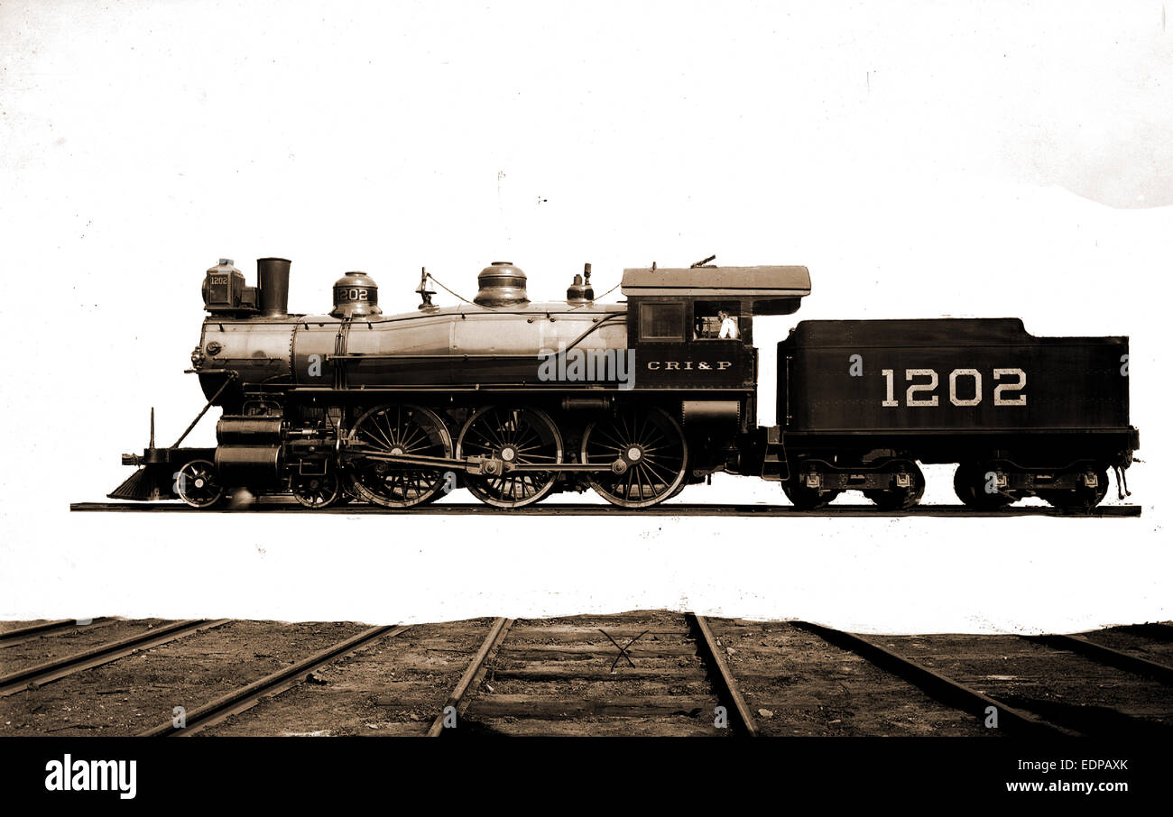 Chicago, Rock Island and Pacific locomotive de chemin de fer, locomotives, 1900 Banque D'Images