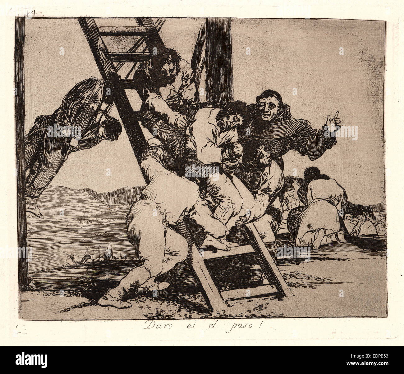 Francisco de Goya (Espagnol, 1746-1828). C'est une étape difficile ! (Duro es el paso !), 1810-1815, imprimé 1863. Depuis les désastres de la guerre Banque D'Images