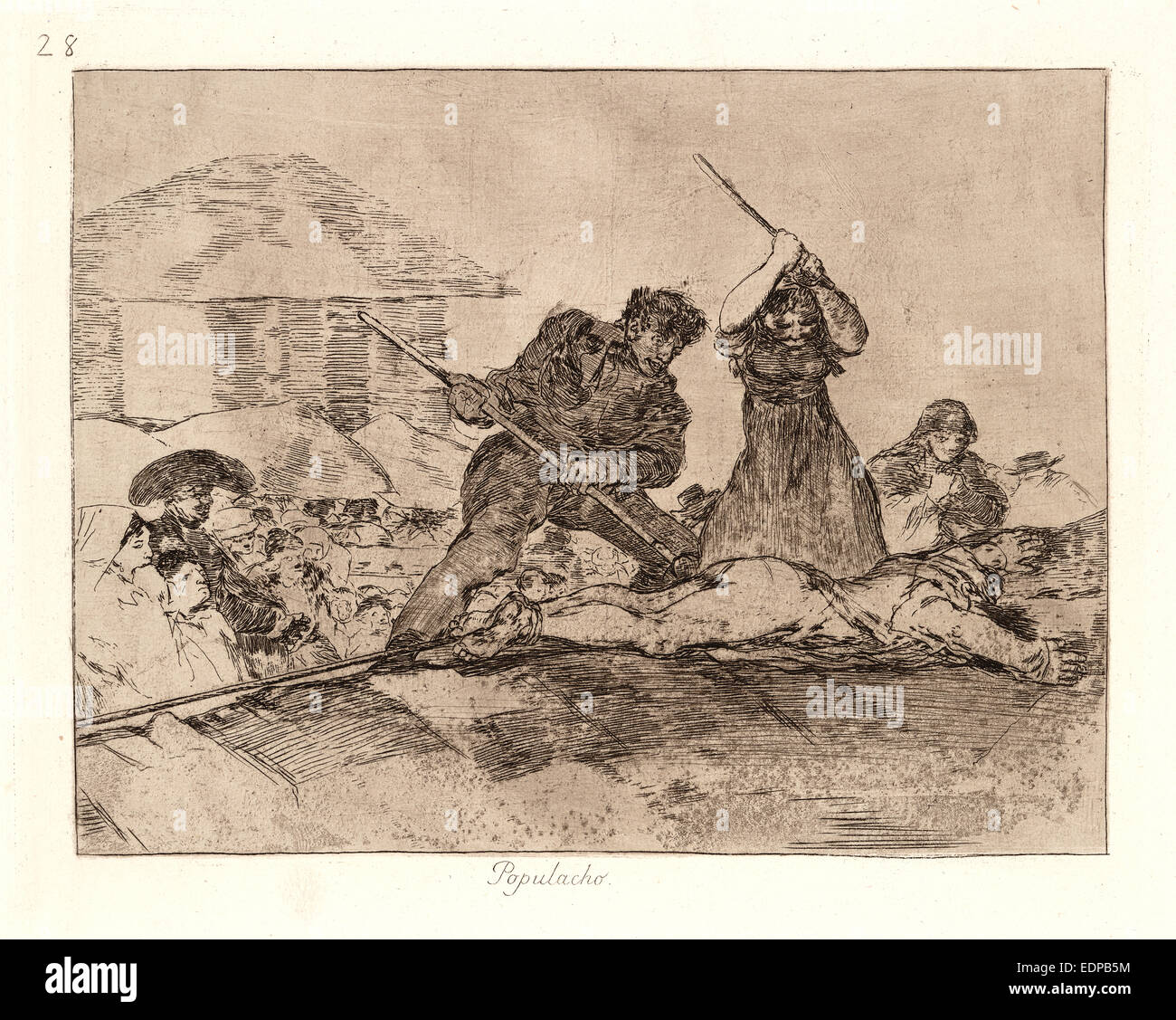 Francisco de Goya (Espagnol, 1746-1828). Rabble (Populacho), 1810-1815, imprimé 1863. Depuis les désastres de la guerre Banque D'Images