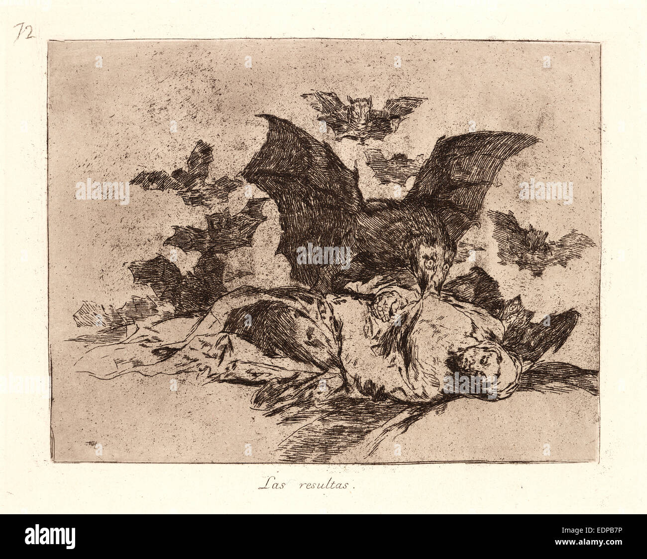 Francisco de Goya (Espagnol, 1746-1828). Les conséquences (Las Resultas), 1810-1815, imprimé 1863. Depuis les désastres de la guerre Banque D'Images